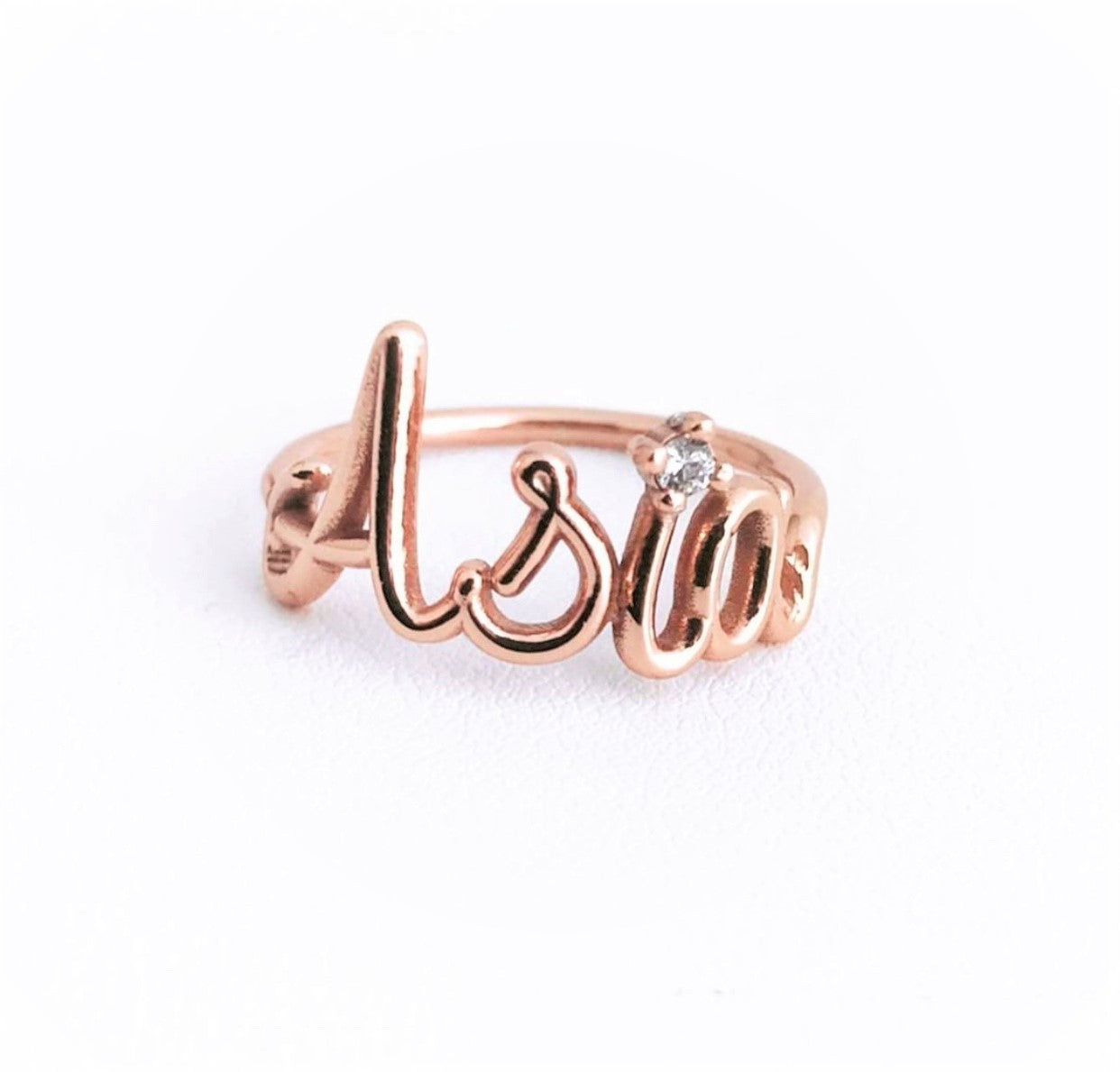 Anello con Nome a Filo - Gold Rose