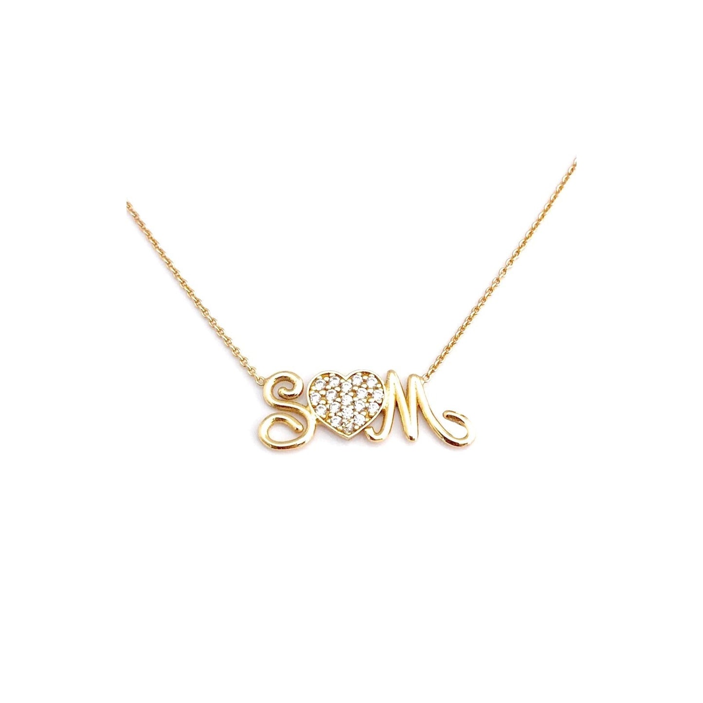 Filo Necklace - 2 Initials and Pave' Symbol
