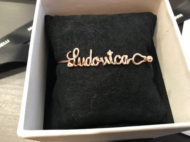 Bracciale Bangle - Nome a Filo - Oro 18 K