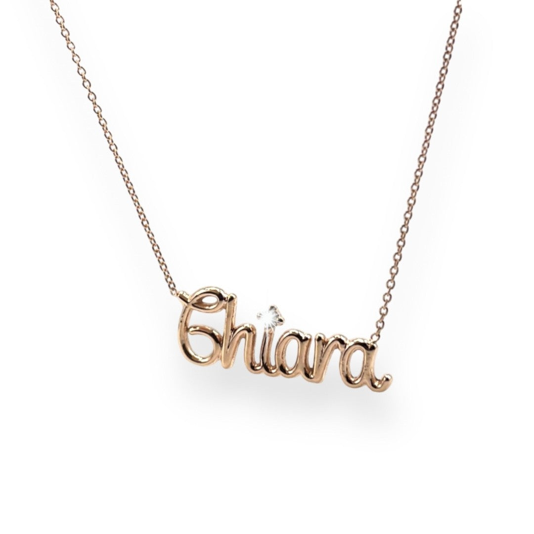 Collana Nome Filo - Gold rose