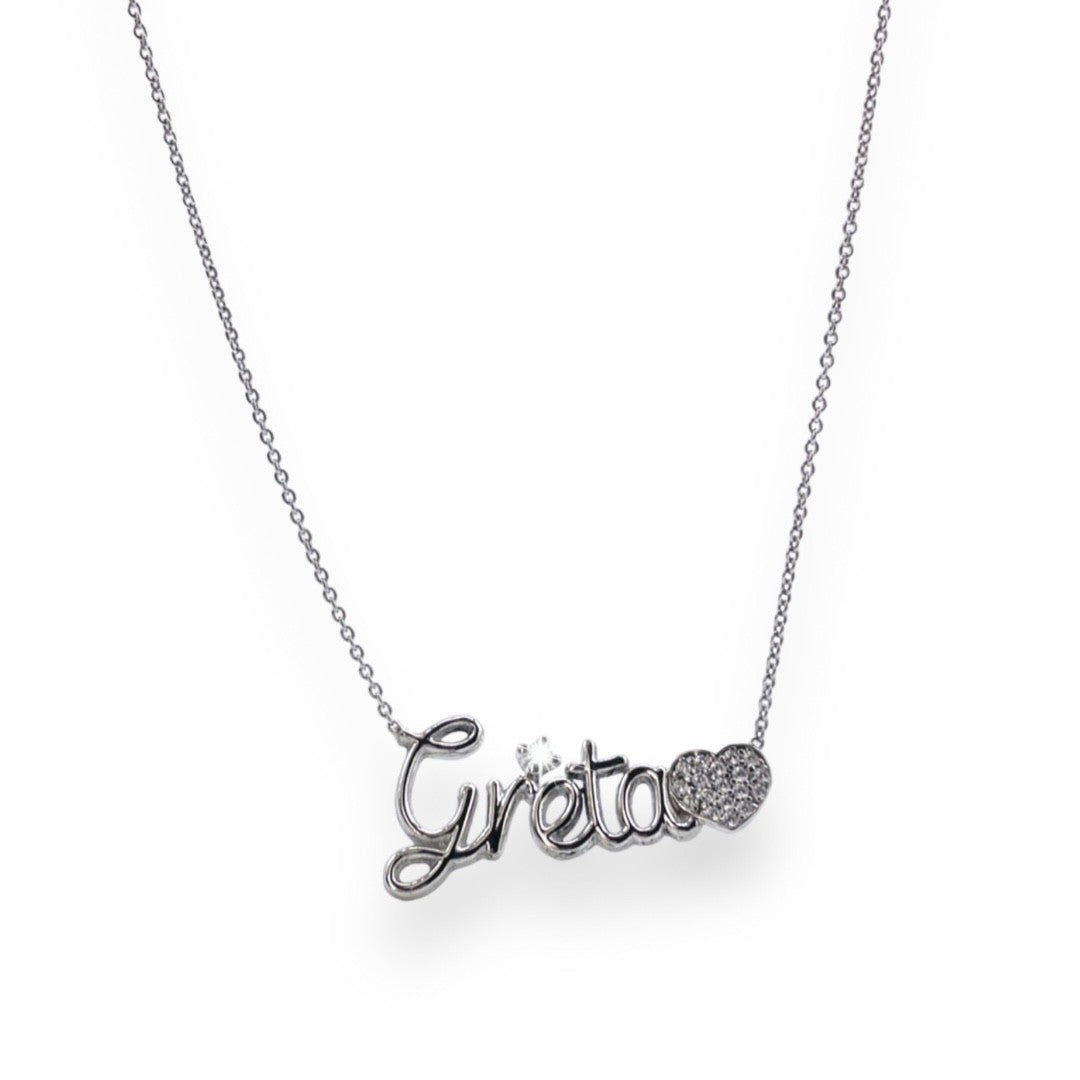 Name Necklace Thread - Zircon Pavè Symbol