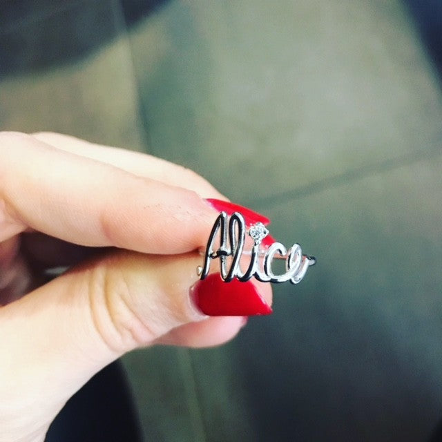 Anello con Nome a Filo - Silver