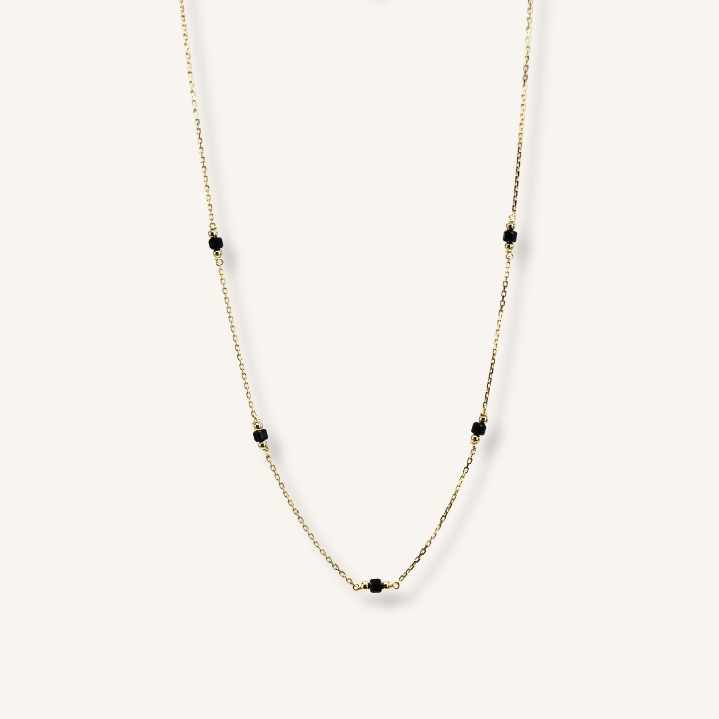 Collana Oro 9kt con Pietre Naturali Nere