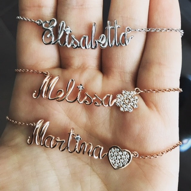 Thread Name Necklace - Rose Gold