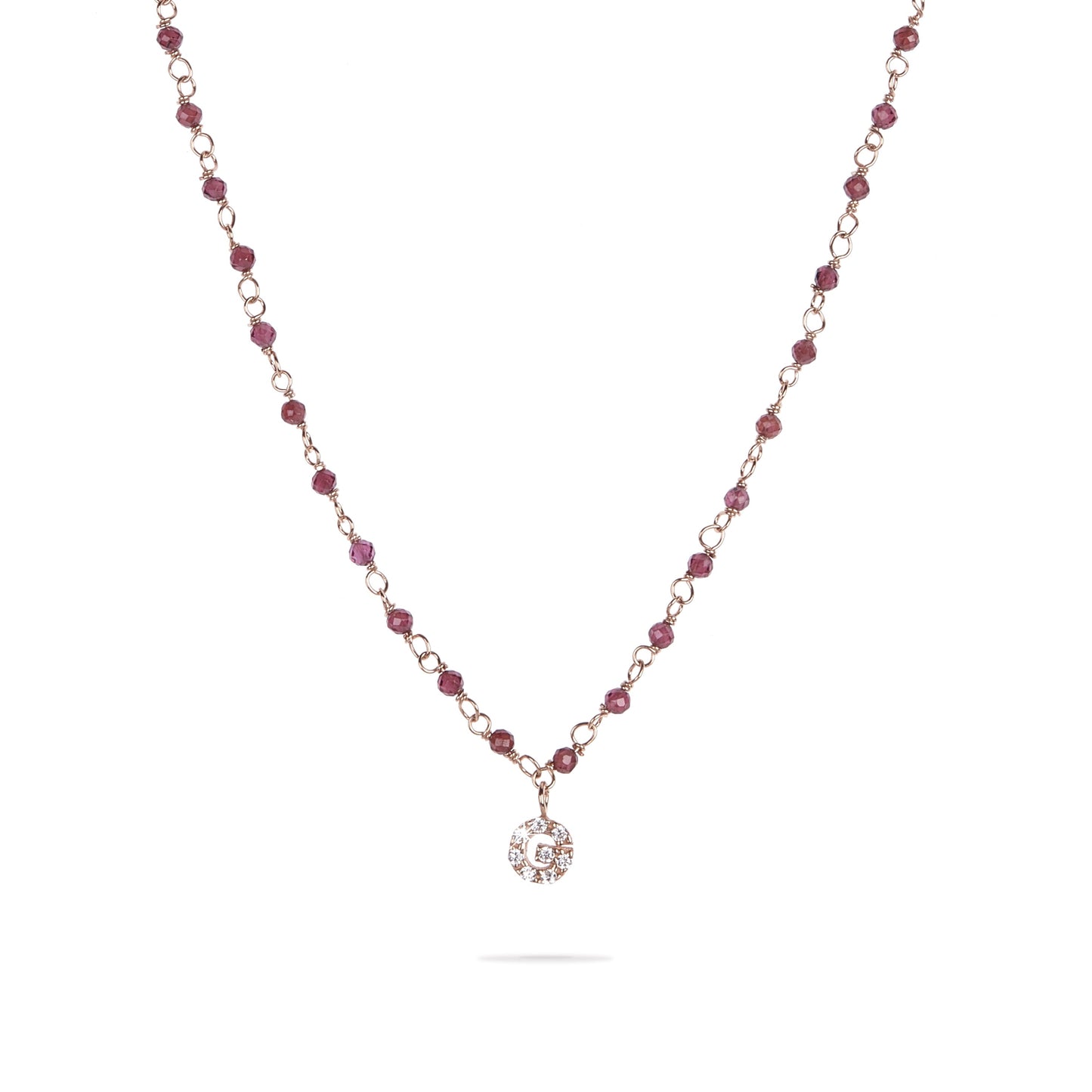 Collana Rosario - Pietre Naturali e Iniziale Piccola