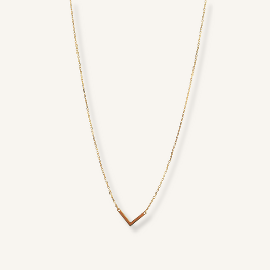 9kt Gold Necklace with "V" Symbol