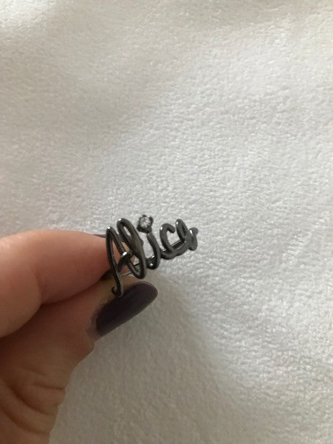Wire Name Ring - Black