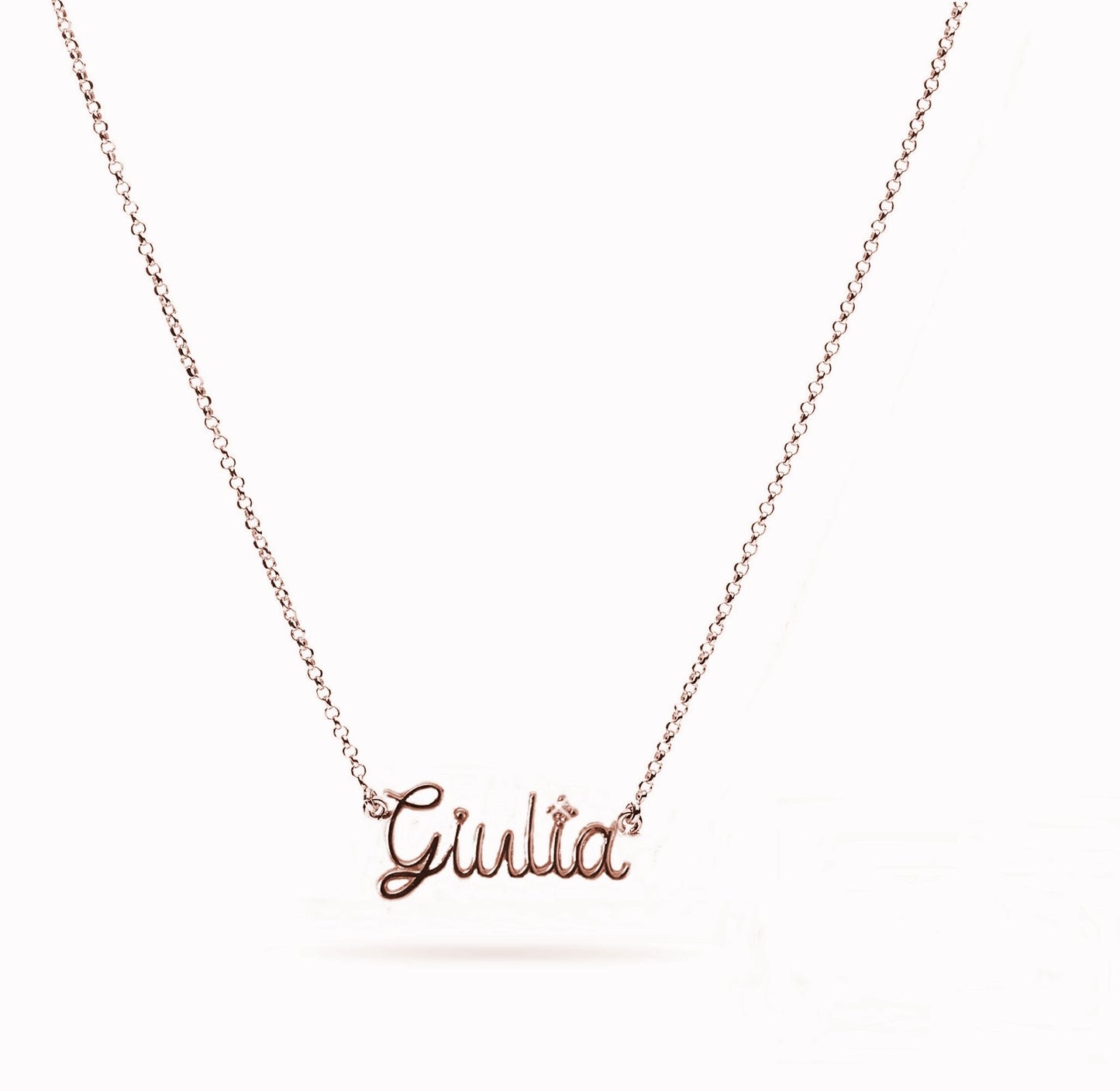 Thread Name Necklace - Rose Gold