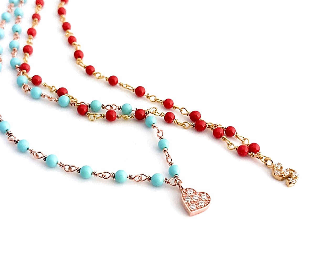 Rosary Necklace - Turquoise or Coral