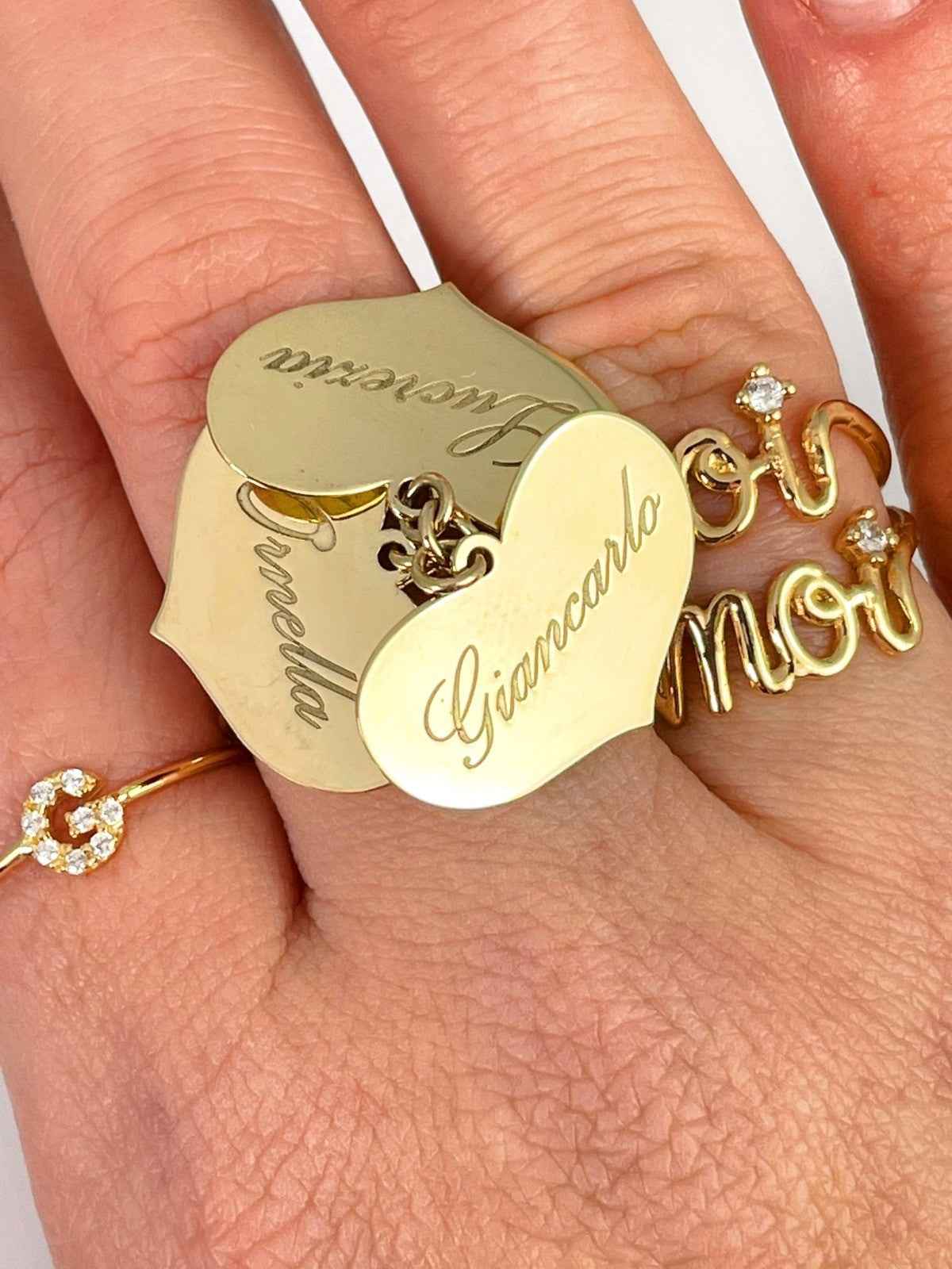 Anello Love 3 Cuori - Oro 18k - Da Personalizzare