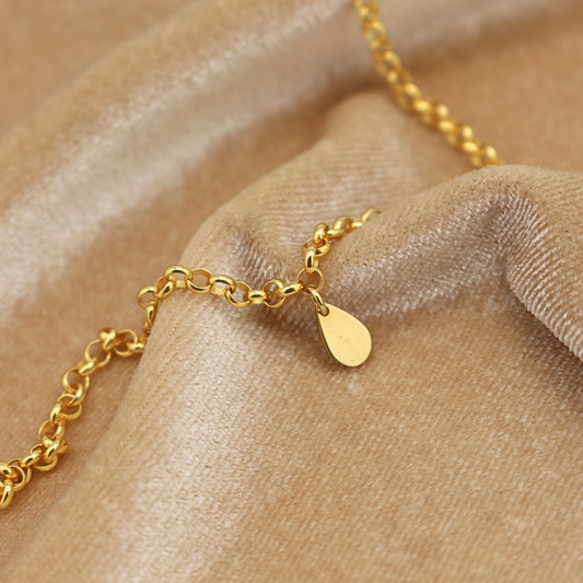 3mm Rolo Necklace with Small Drop Charm