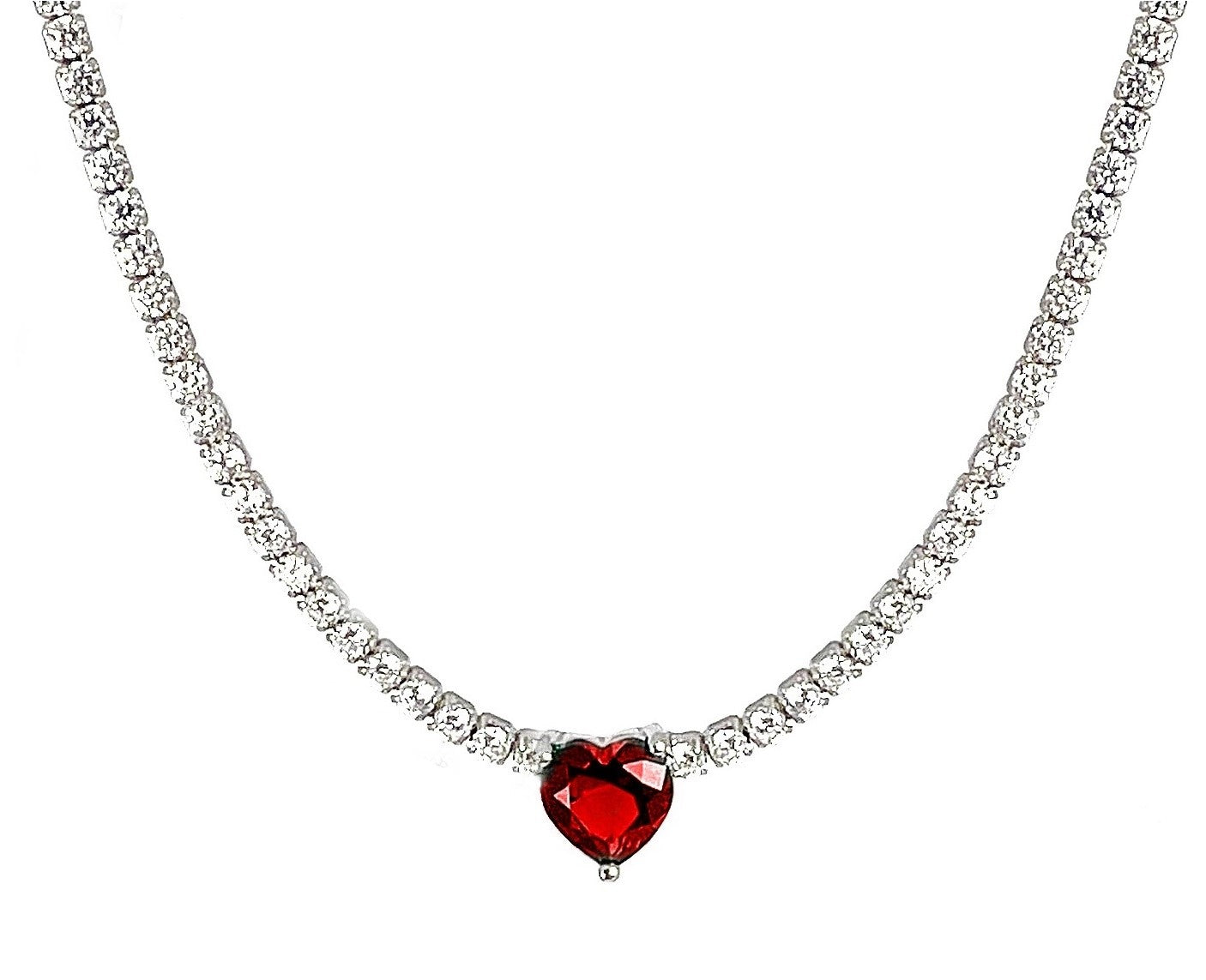 Collana Chocker Tennis Cuore