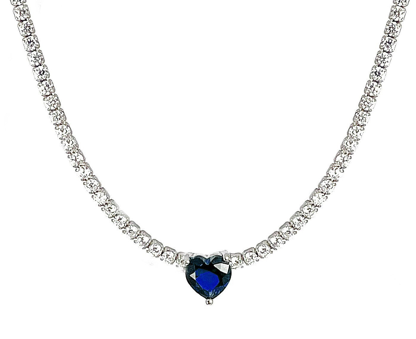Collana Chocker Tennis Cuore