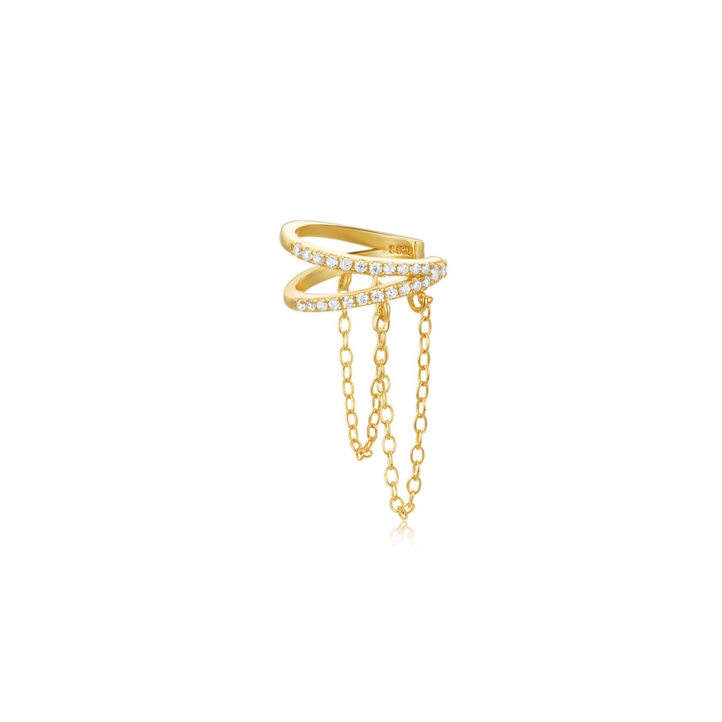 Monorecchino Earcuff con Catena Pendente