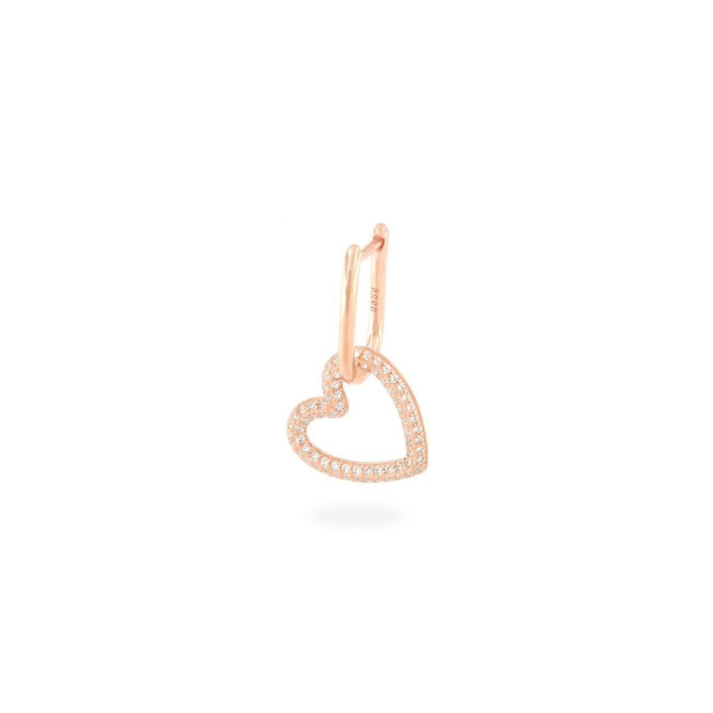 Monorecchino Heart Zircon