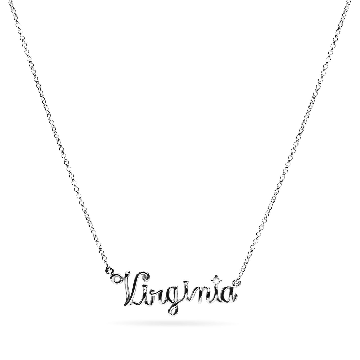 Thread Name Necklace - Silver