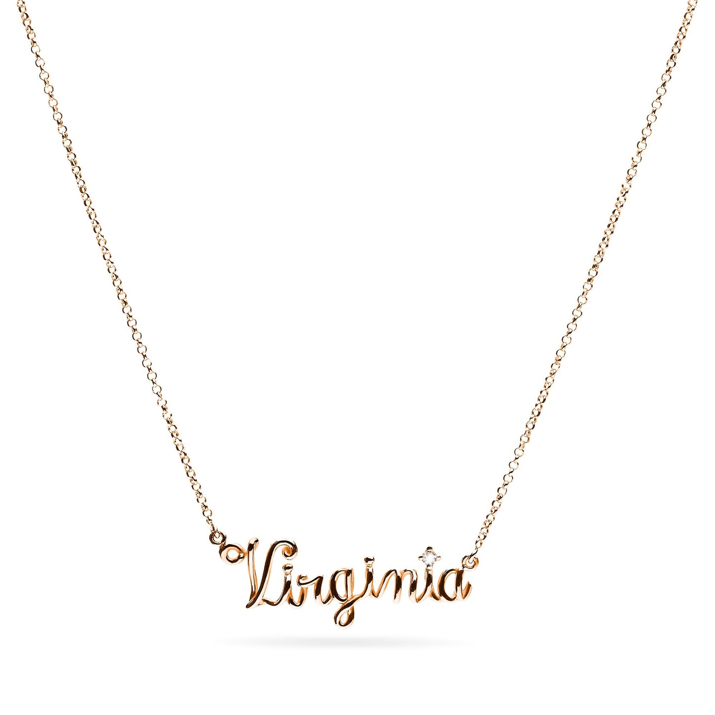 Thread Name Necklace - Rose Gold