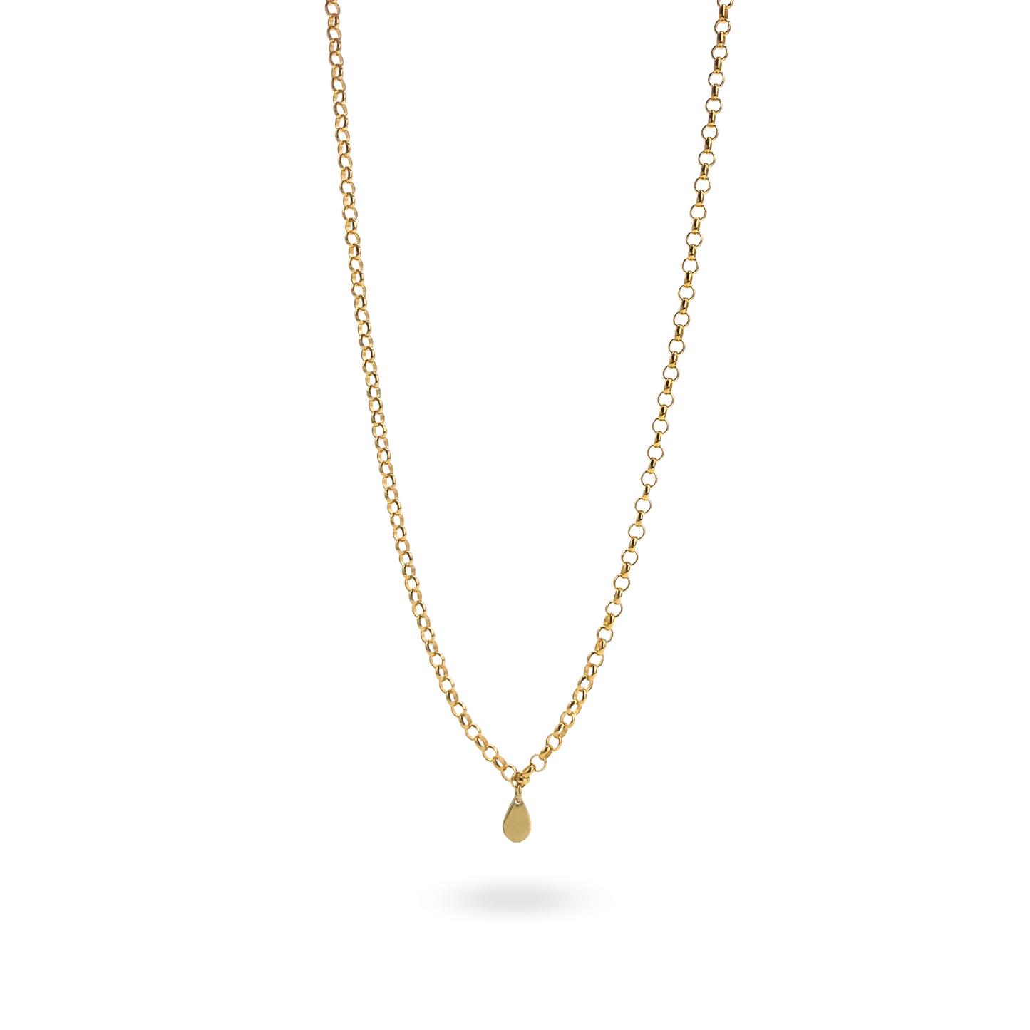Collana Rolò 3mm con Charm a Goccia Small