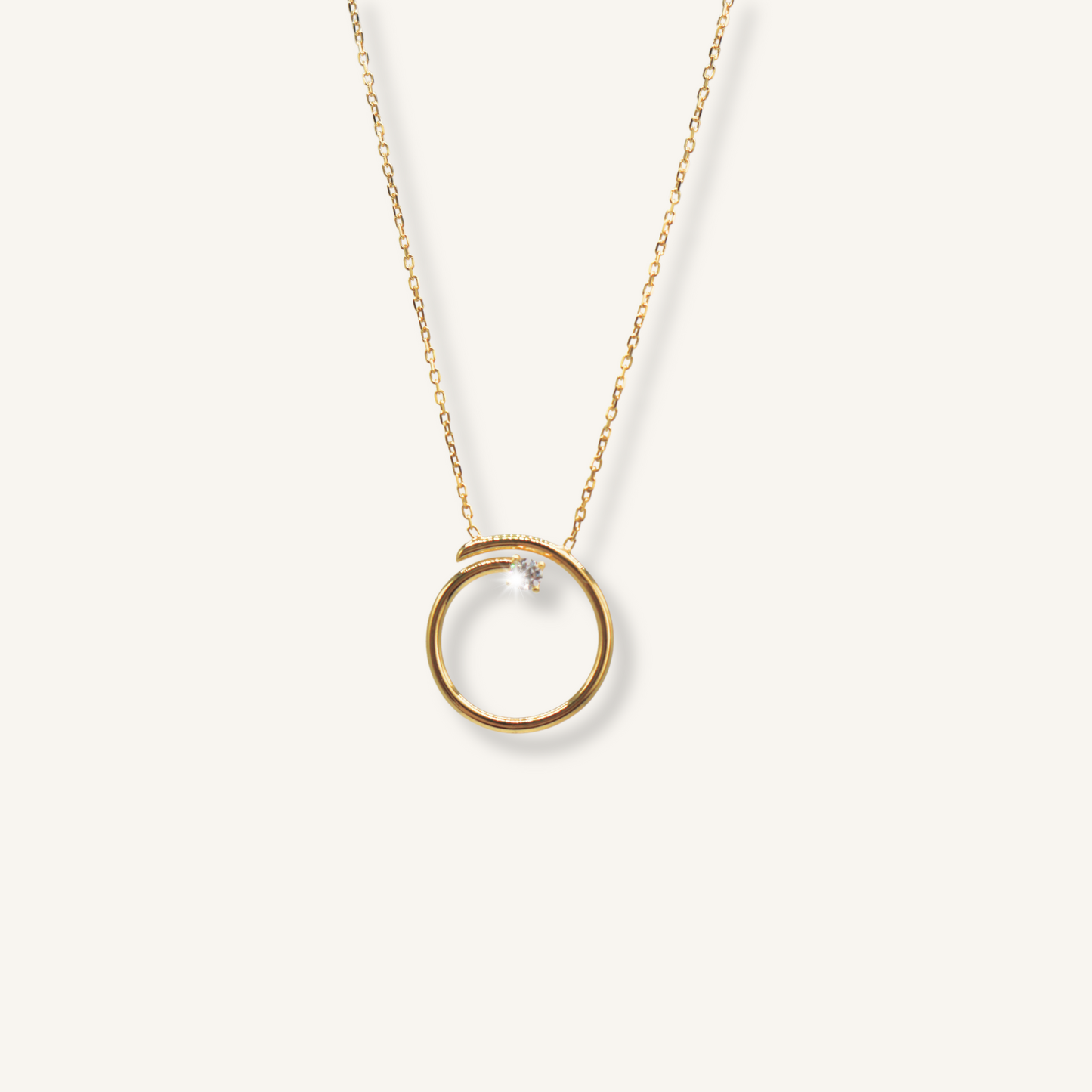 Collana 9KT a Spirale Big con Punto Luce