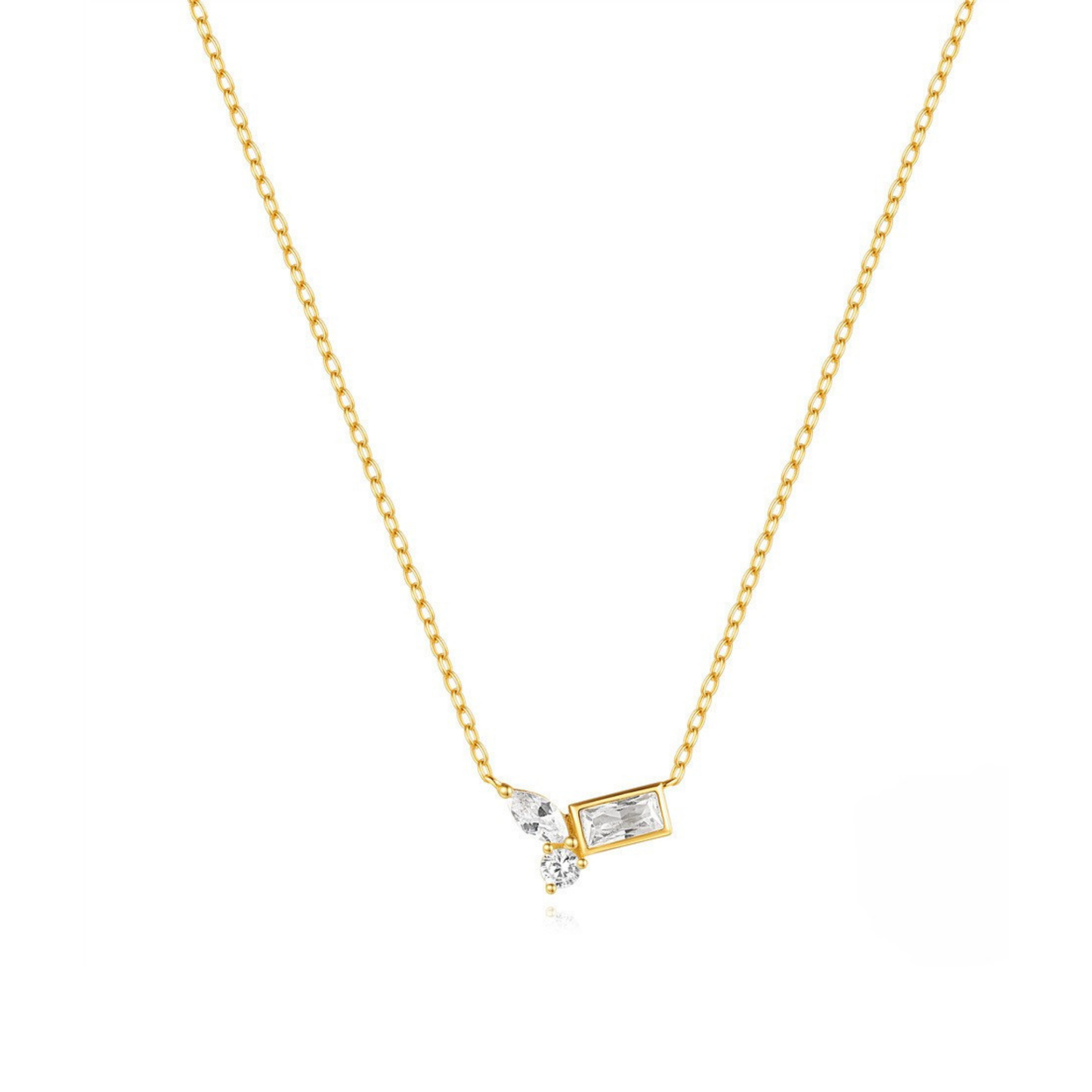 Collana Baguette con Zirconi Bianchi