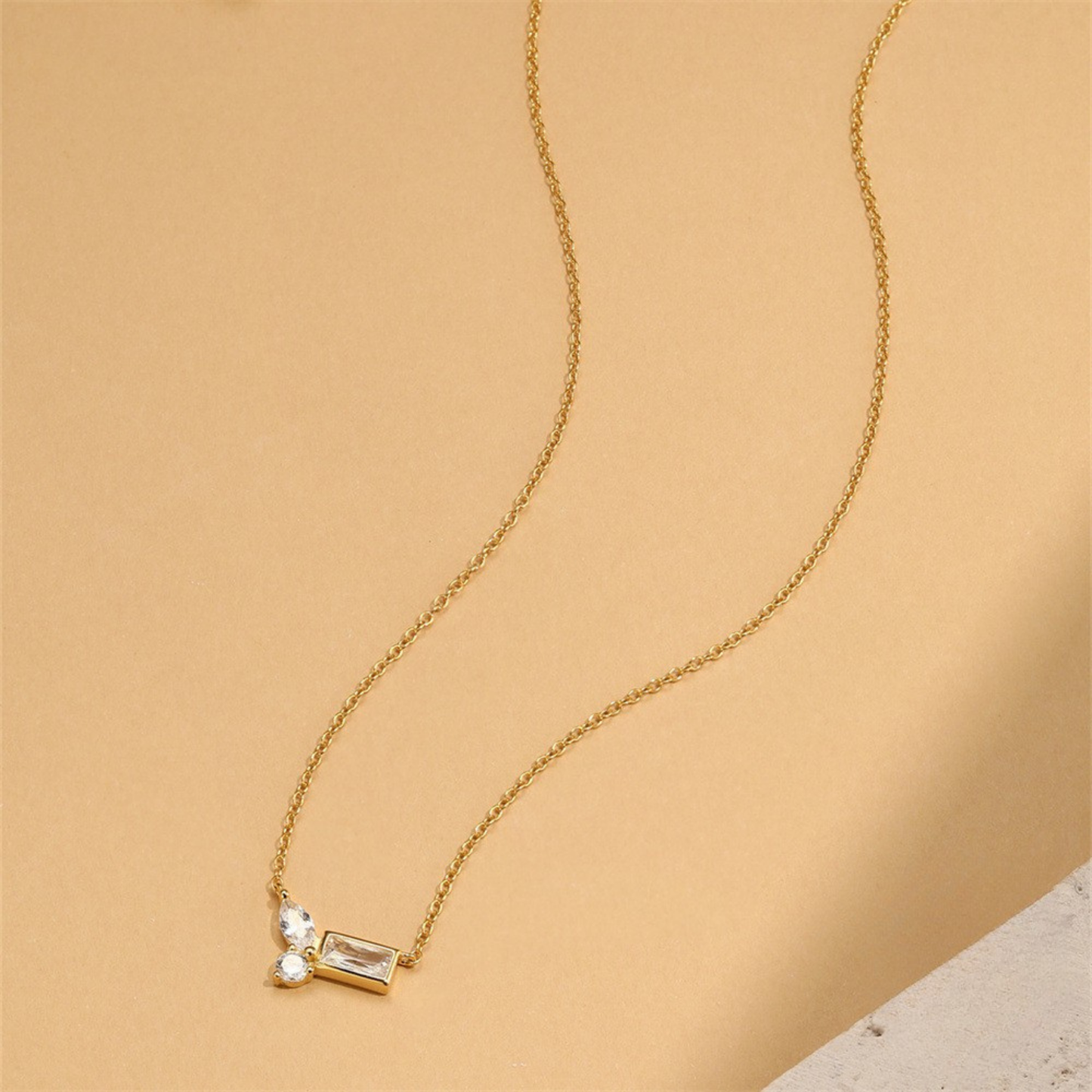 Collana Baguette con Zirconi Bianchi