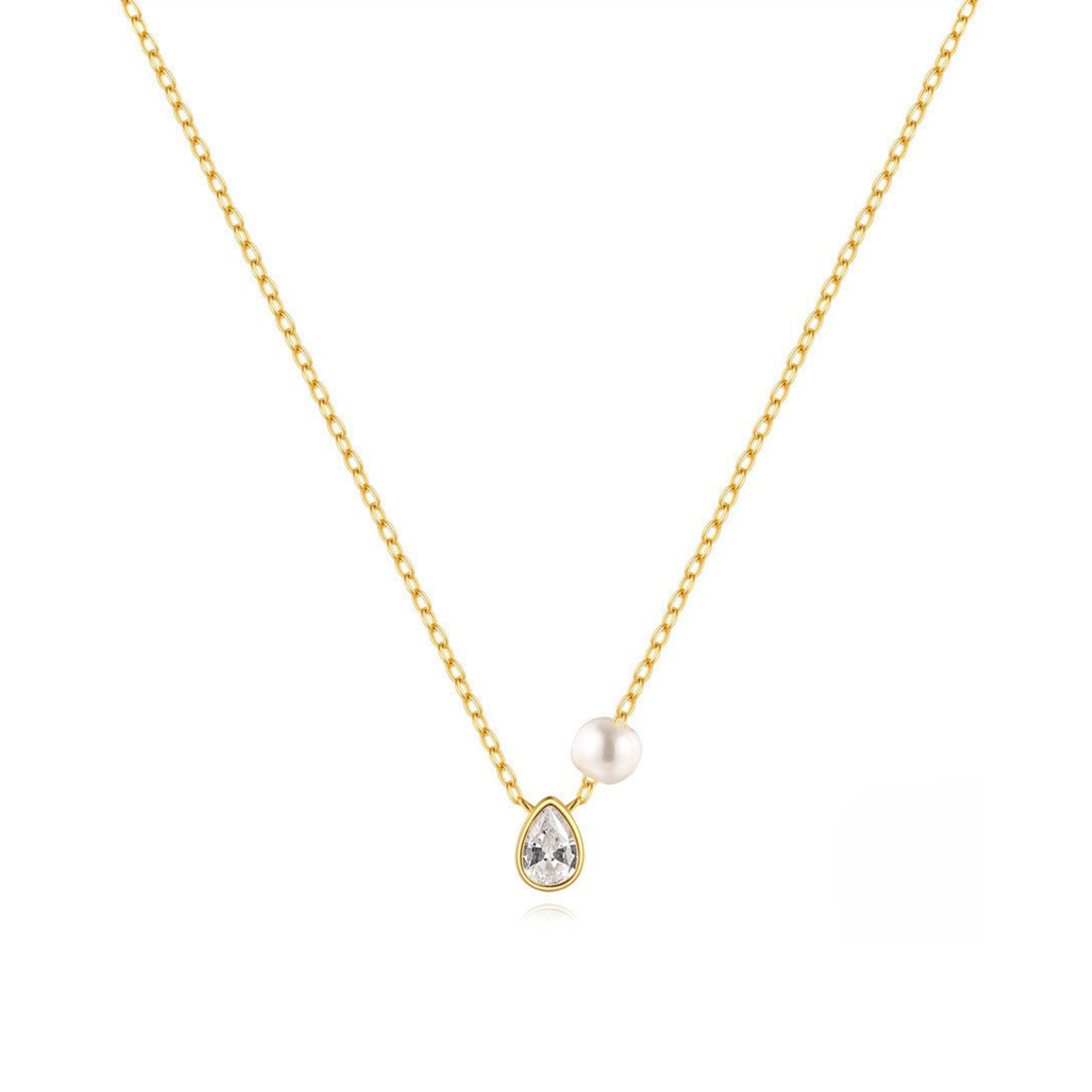 Collana con Punto Luce a Goccia e Perla