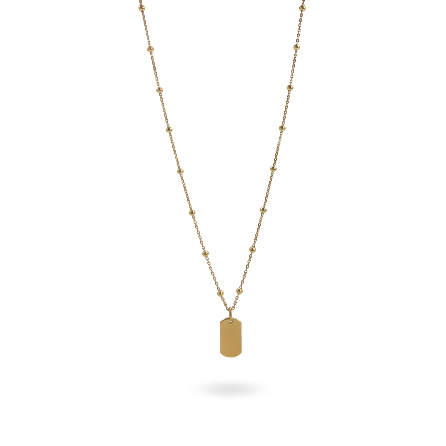 Collana a Sfere con Charm Rettangolare