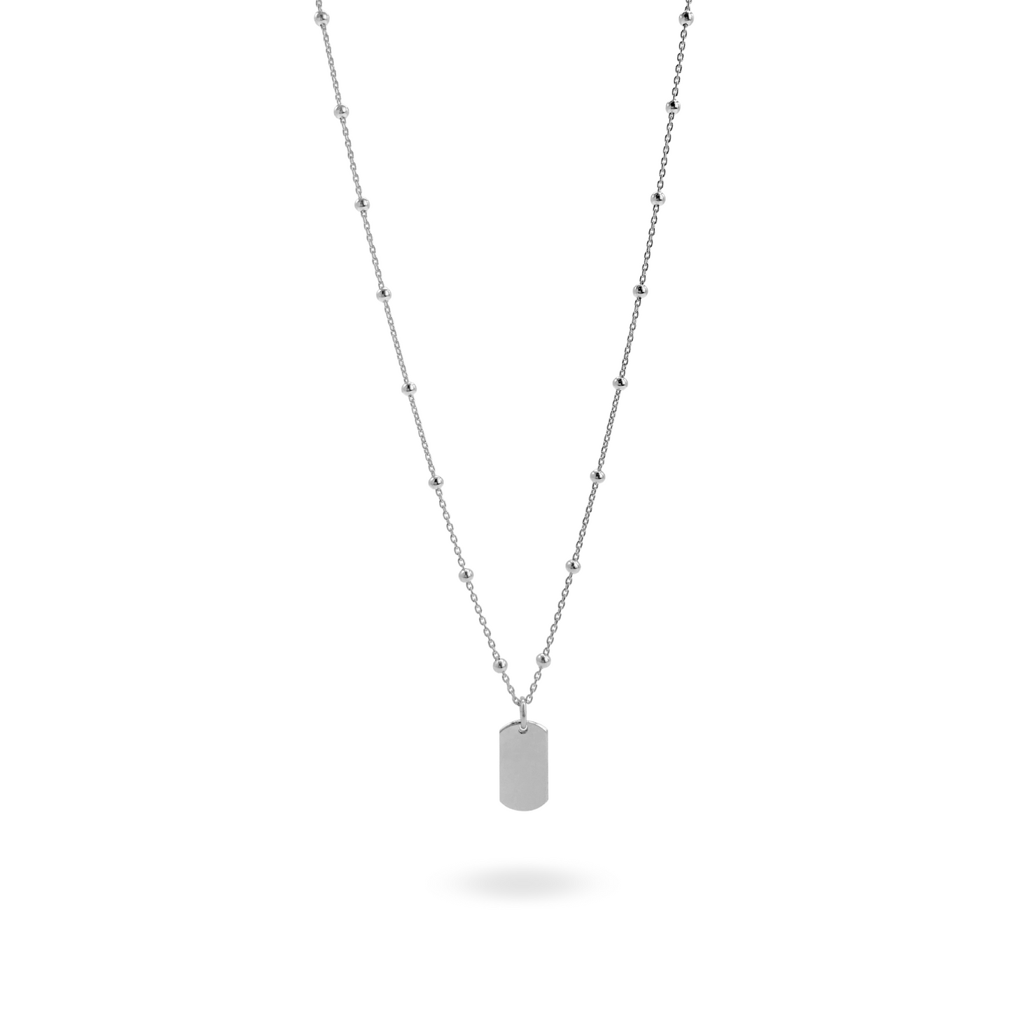 Collana a Sfere con Charm Rettangolare