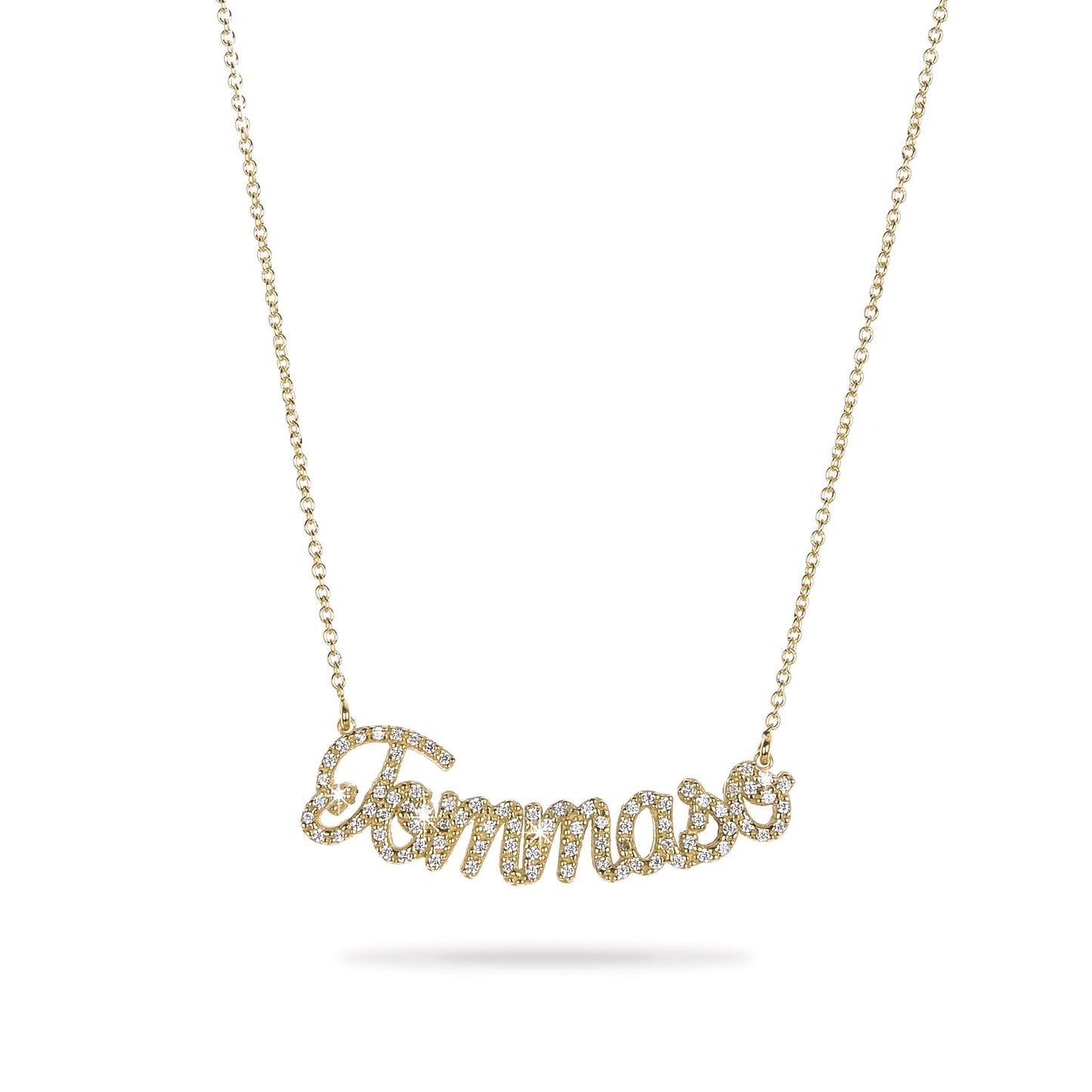 Collana Nome Total Pavè - Gold