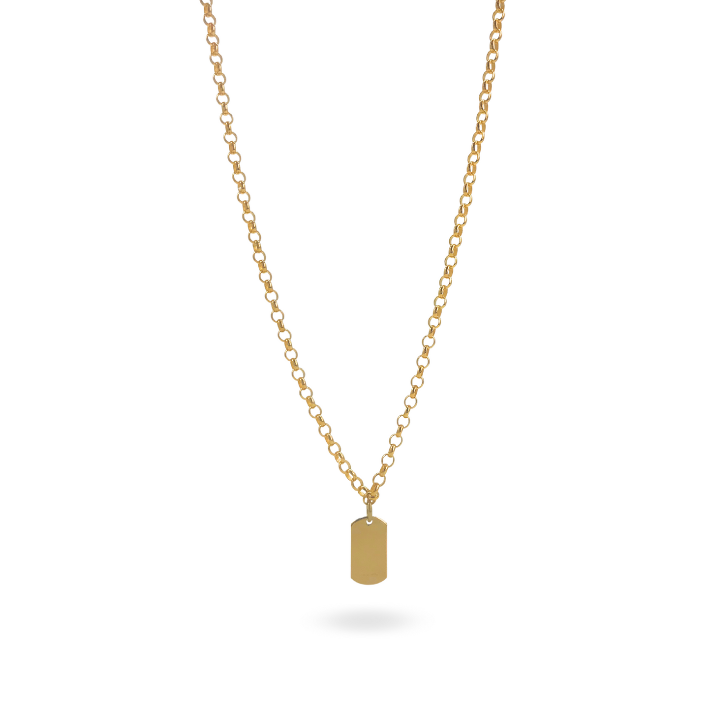 Collana Rolò 3mm con Charm Rettangolare