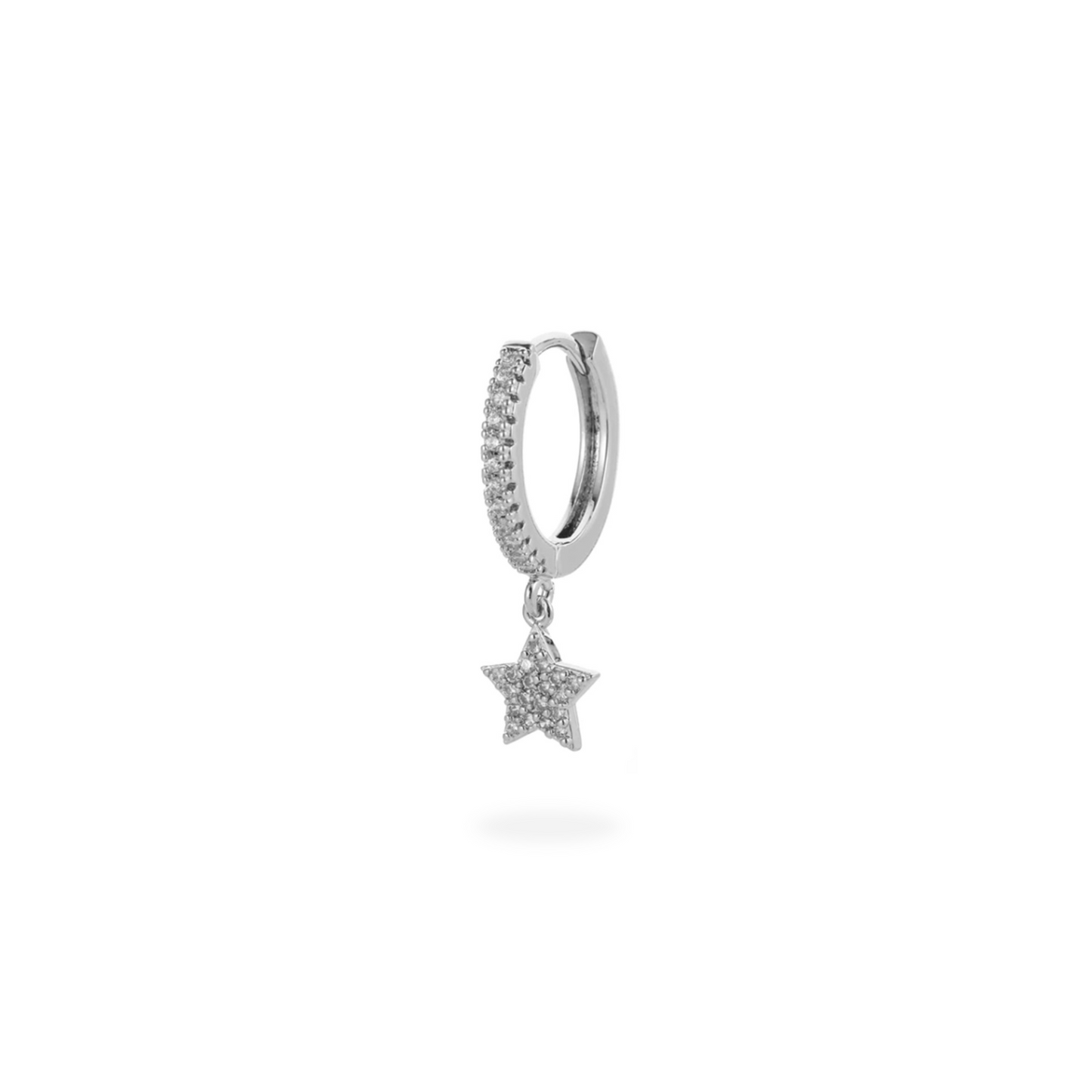Orecchino Mono - Stella Pavè Bianco