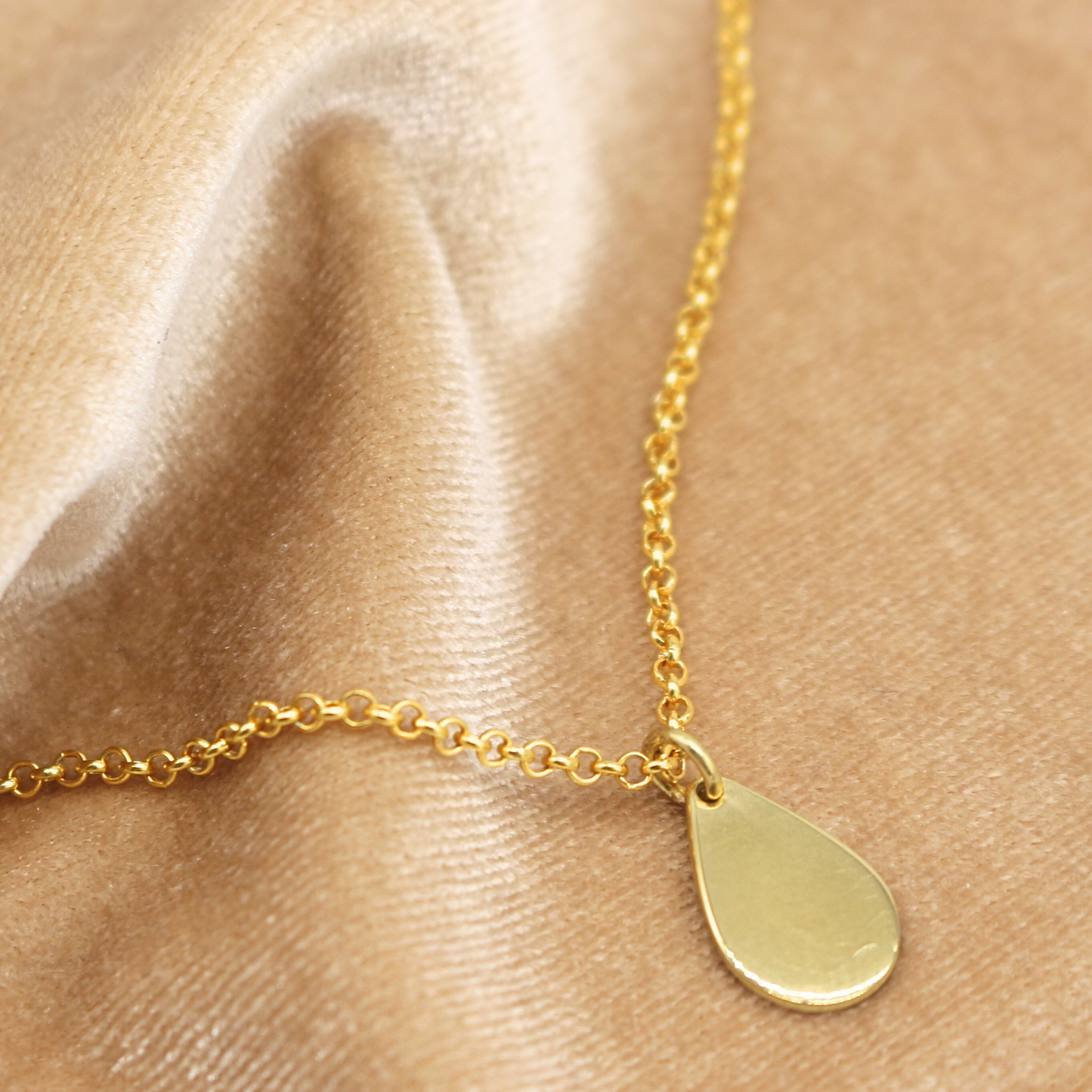 Collana 3mm Rolò con Charm Goccia Big