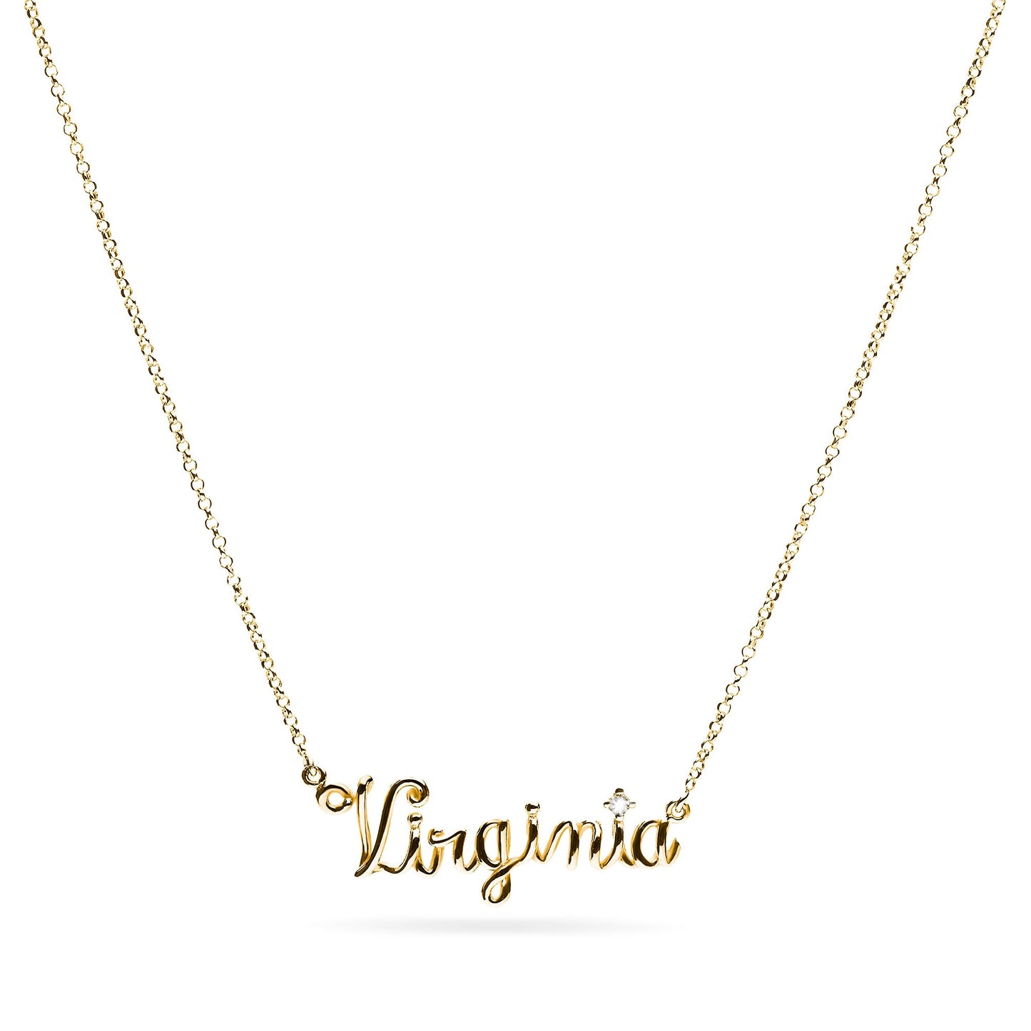 Thread Name Necklace - Gold