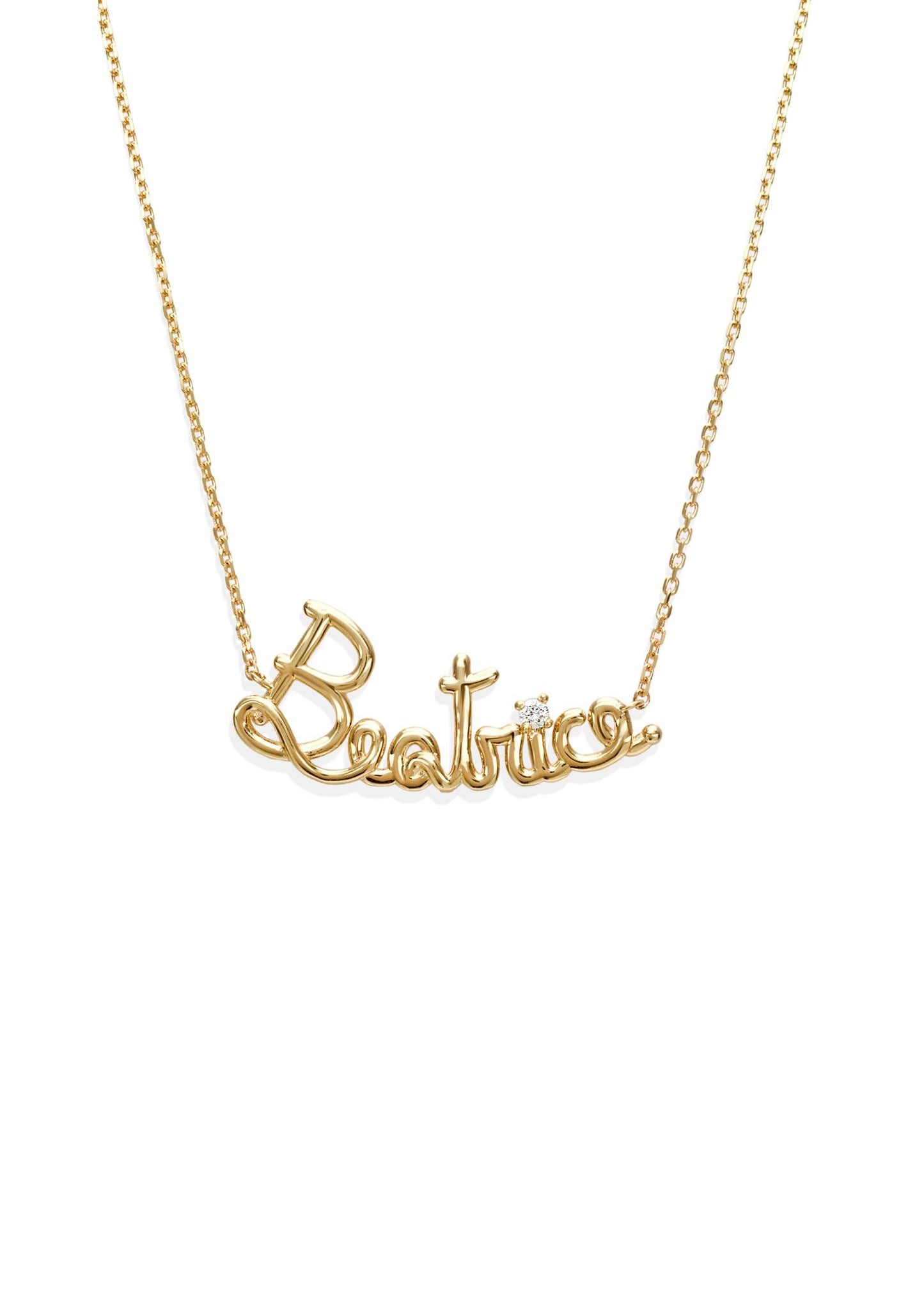 Thread Name Necklace - Gold