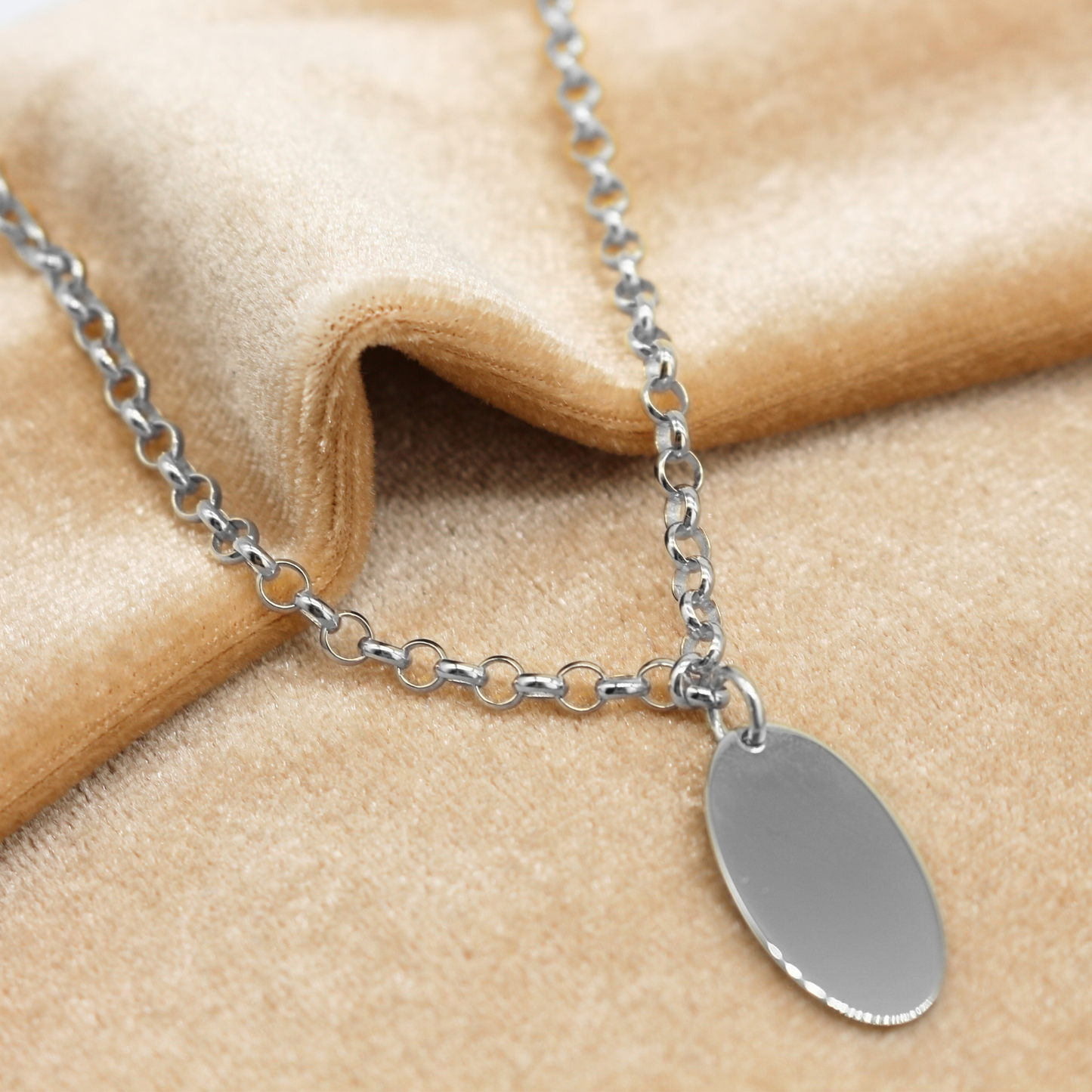 Collana Rolò 3mm con Charm Ovale