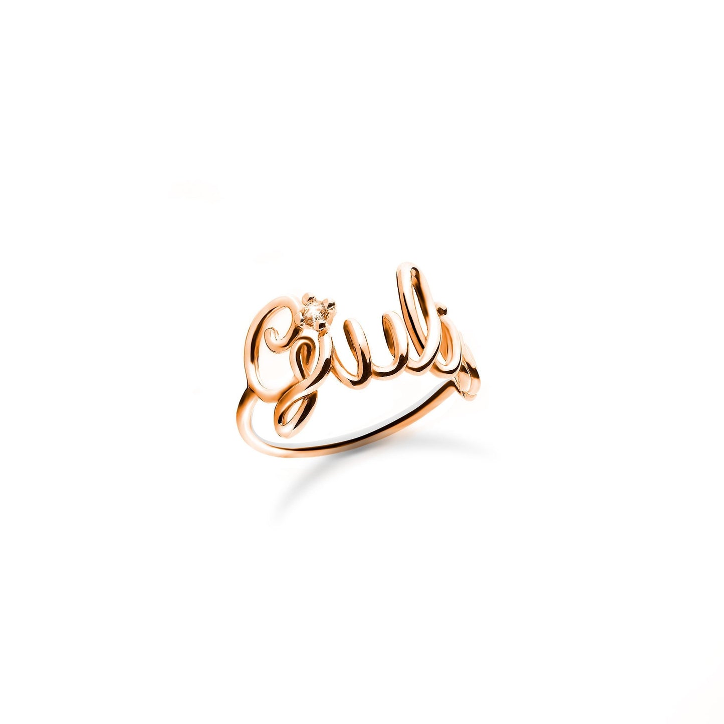 Anello con Nome a Filo - Gold Rose