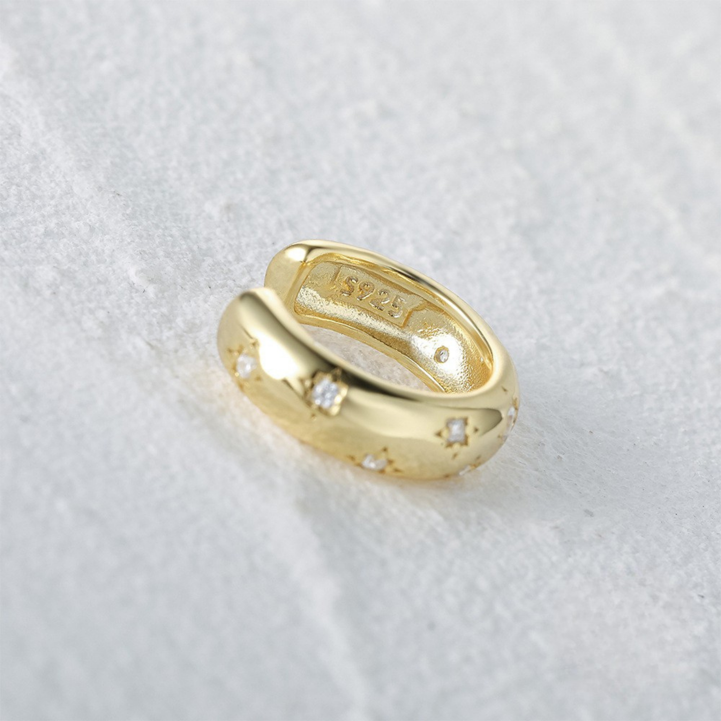 Monorecchino Earcuff con Zirconi Bianchi