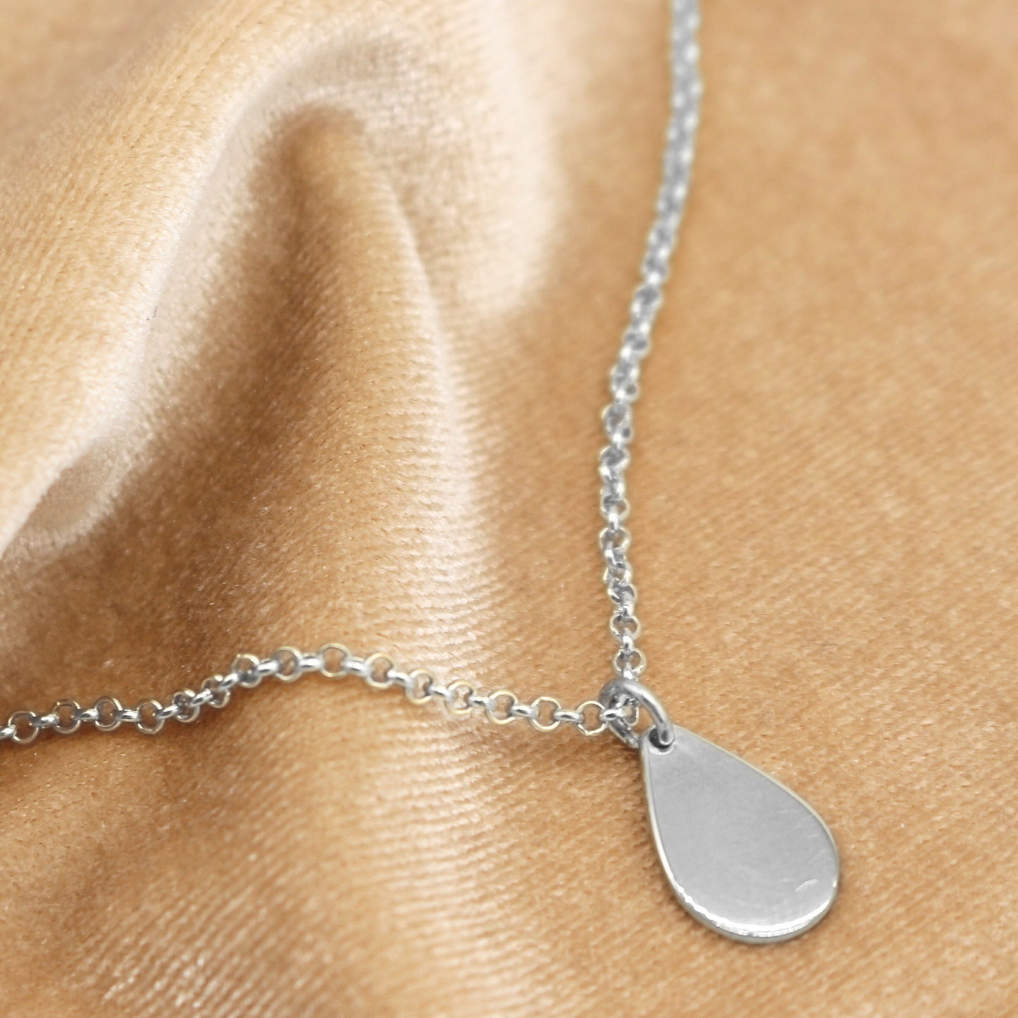 Collana 3mm Rolò con Charm Goccia Big