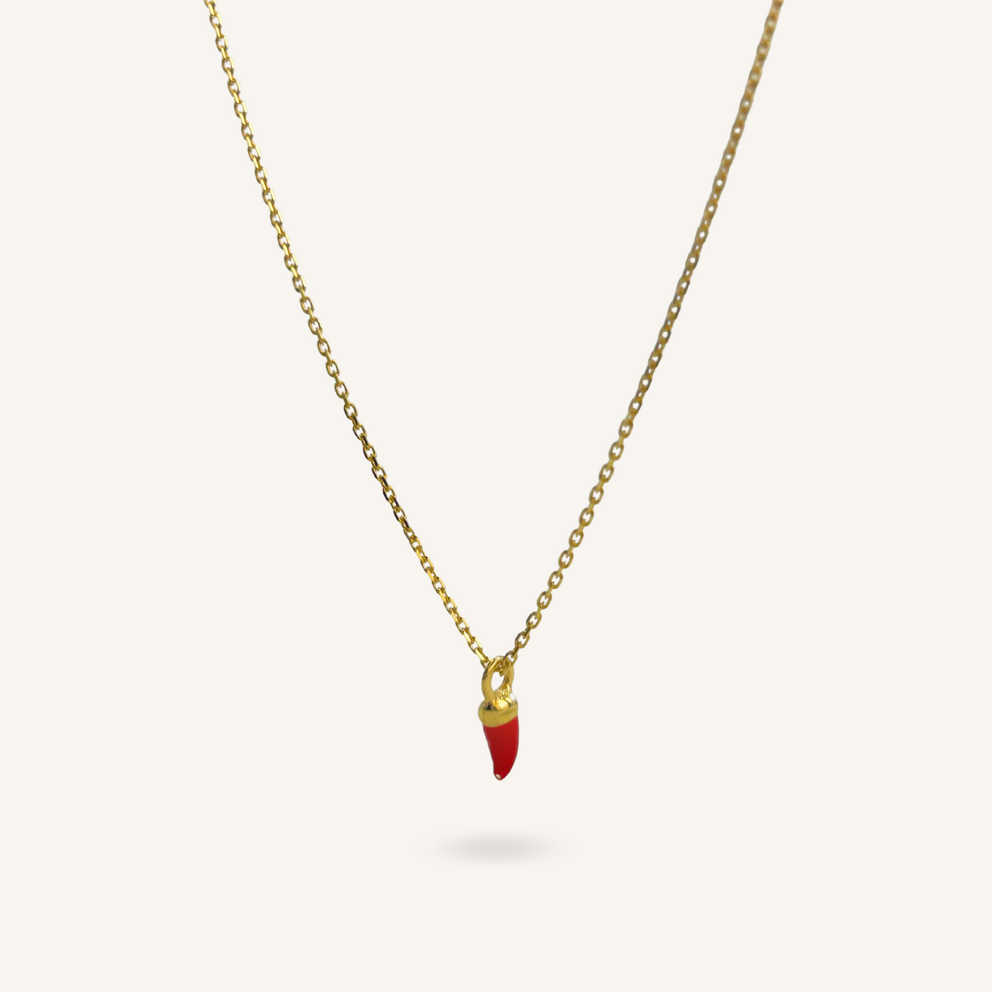Collana 9kt con Cornetto Rosso