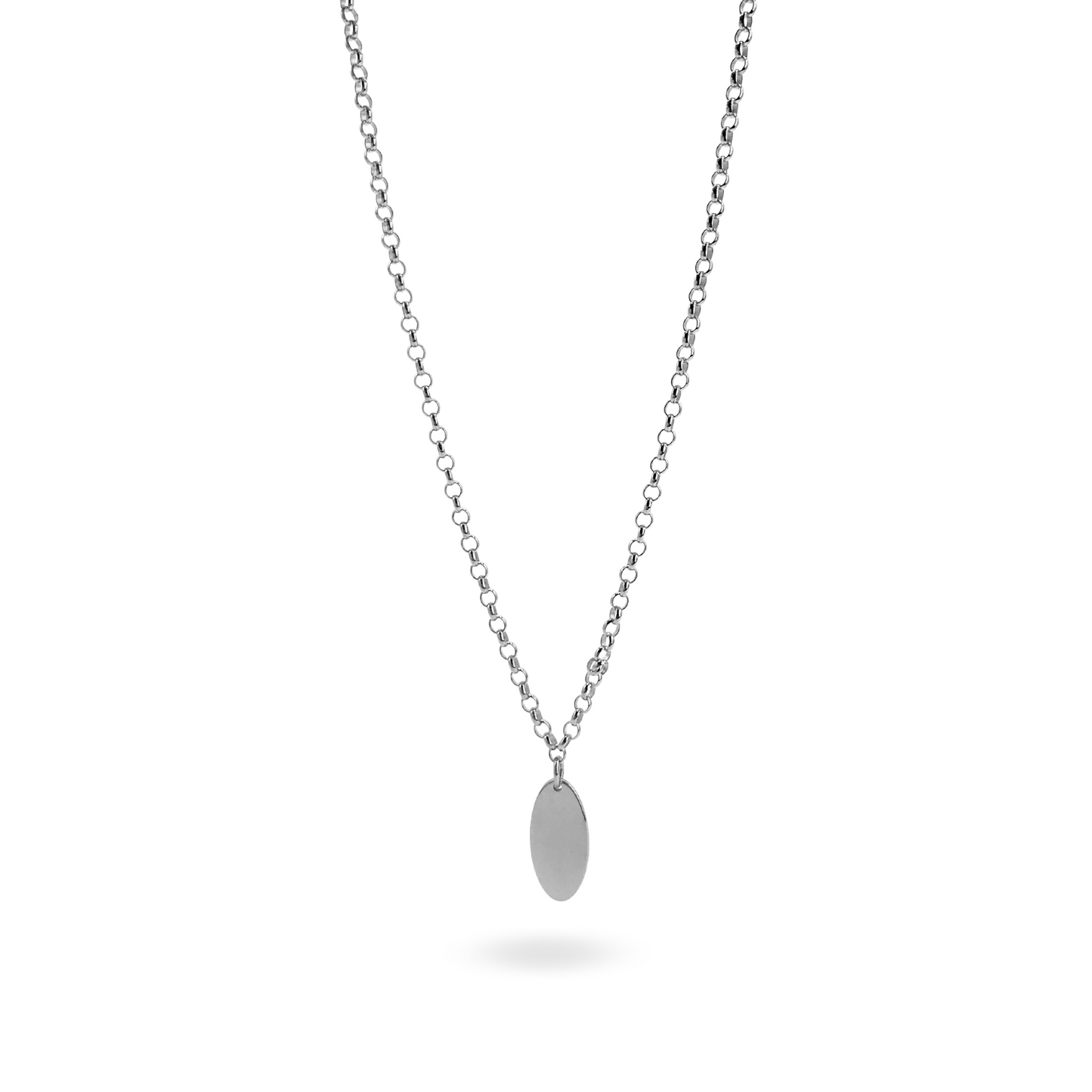 Collana Rolò 3mm con Charm Ovale