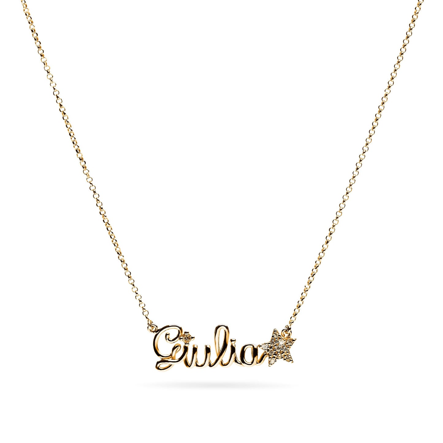 Name Necklace Thread - Zircon Pavè Symbol