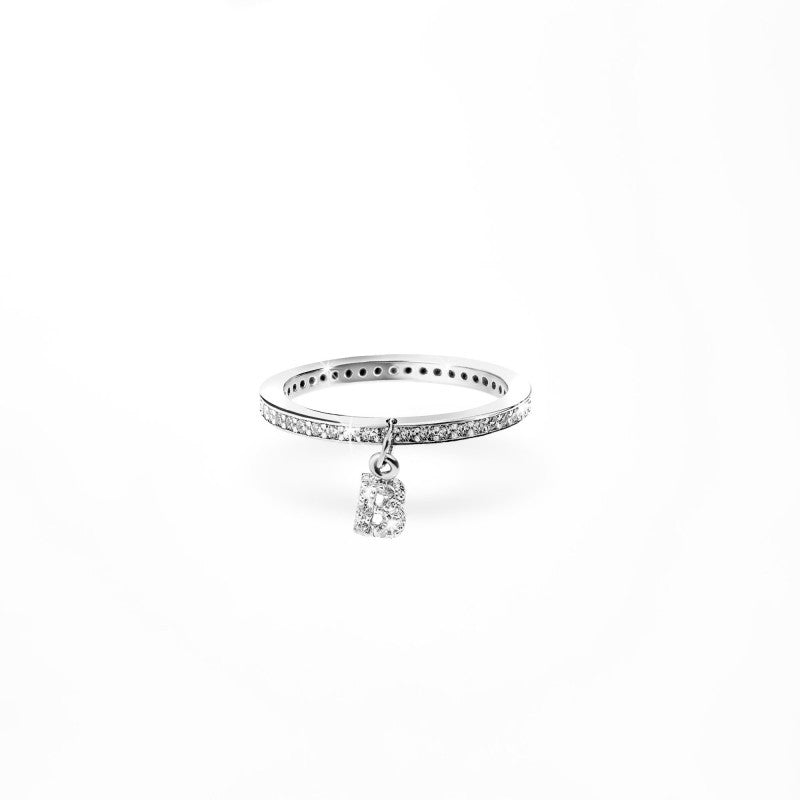 Anello Princess - Iniziale Pavè Piccola