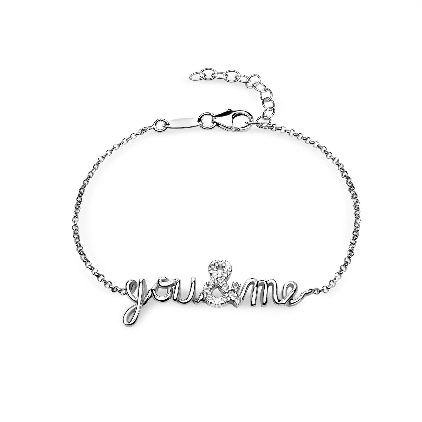 Bracciale Nome a Filo - Simbolo Pavè di Zirconi