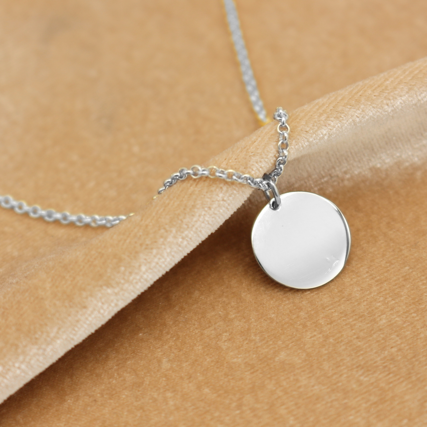 Collana Rolò 2mm con Targhetta Tonda