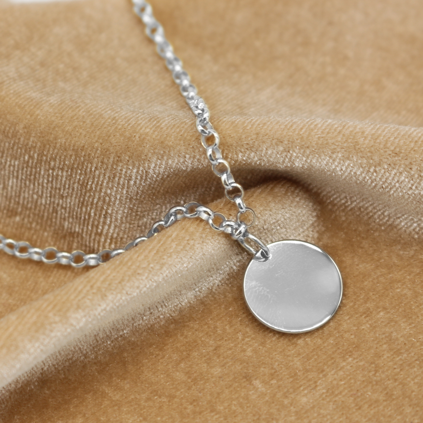 Collana Rolò 3mm con Targhetta Tonda