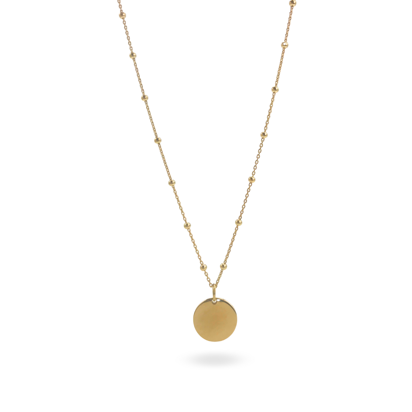 Collana a Sfere con Targhetta Tonda