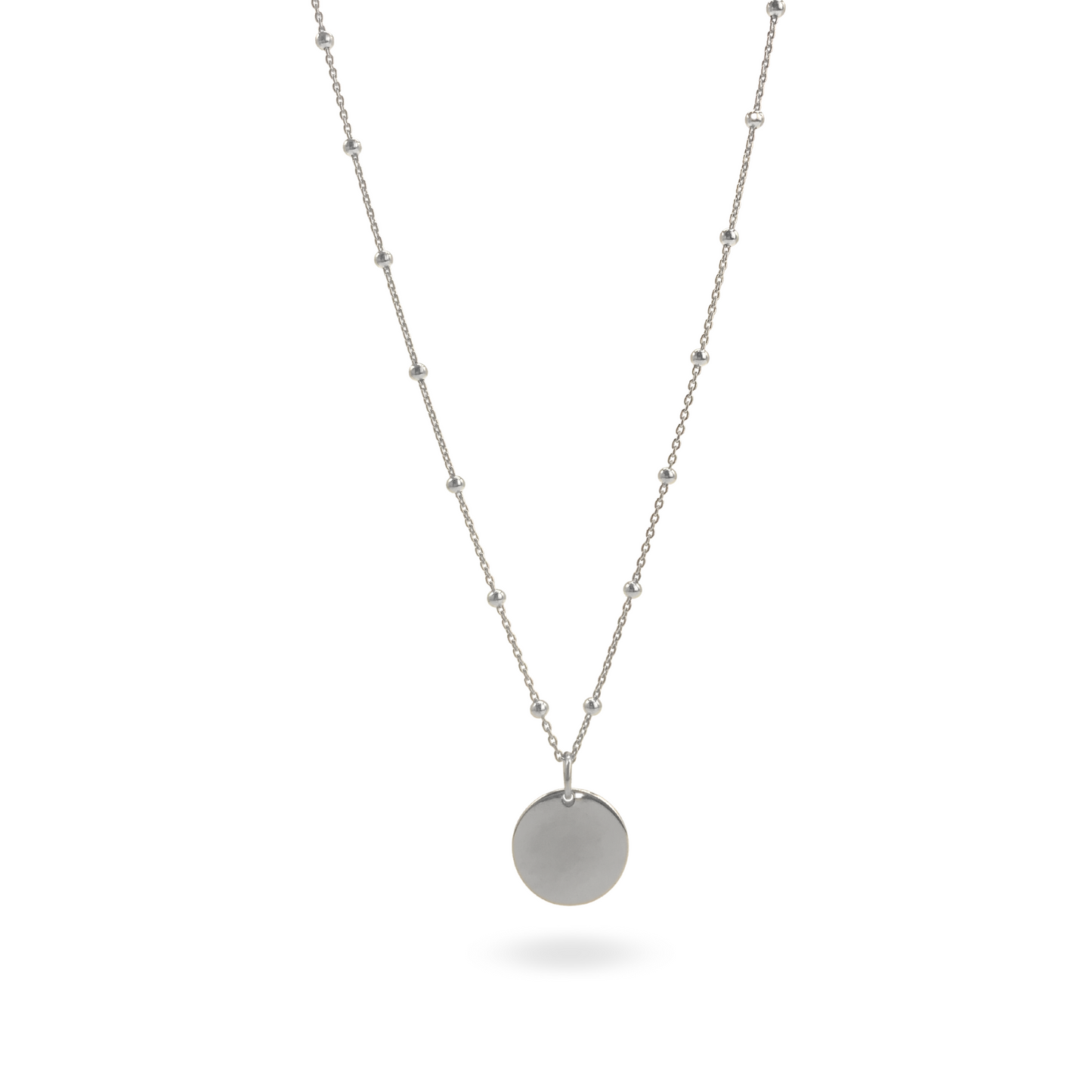 Collana a Sfere con Targhetta Tonda