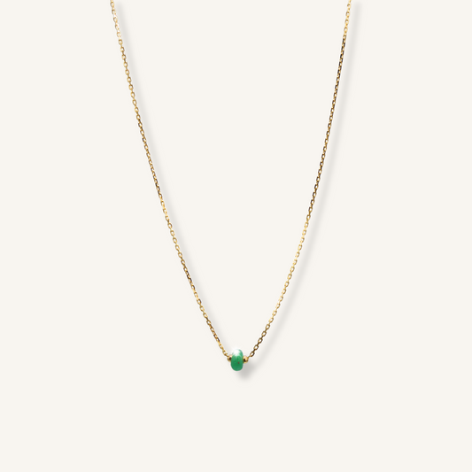 9KT Gold Necklace with Emerald Root