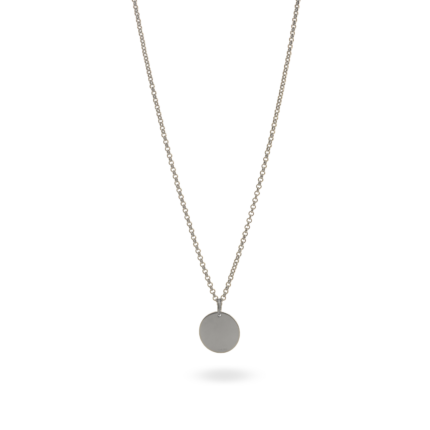 Collana Rolò 2mm con Targhetta Tonda