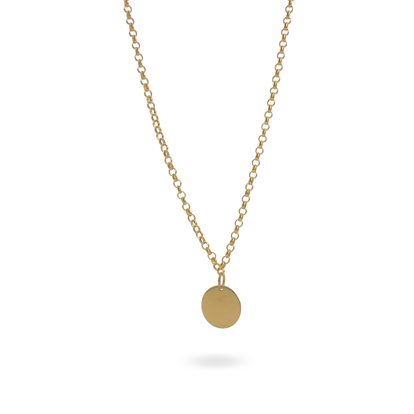 Collana Rolò 3mm con Targhetta Tonda